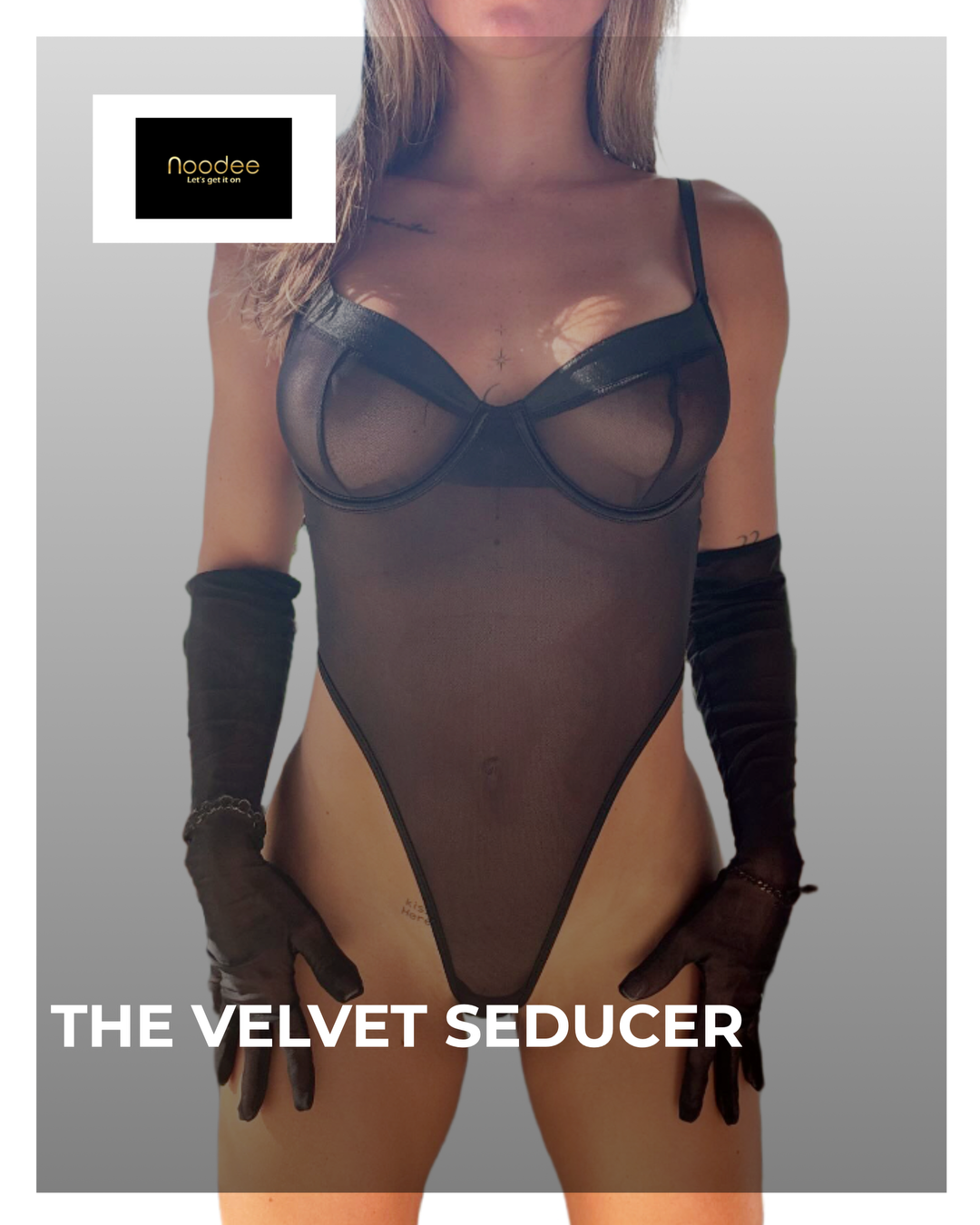 The Velvet Seducer Bodysuit with gloves