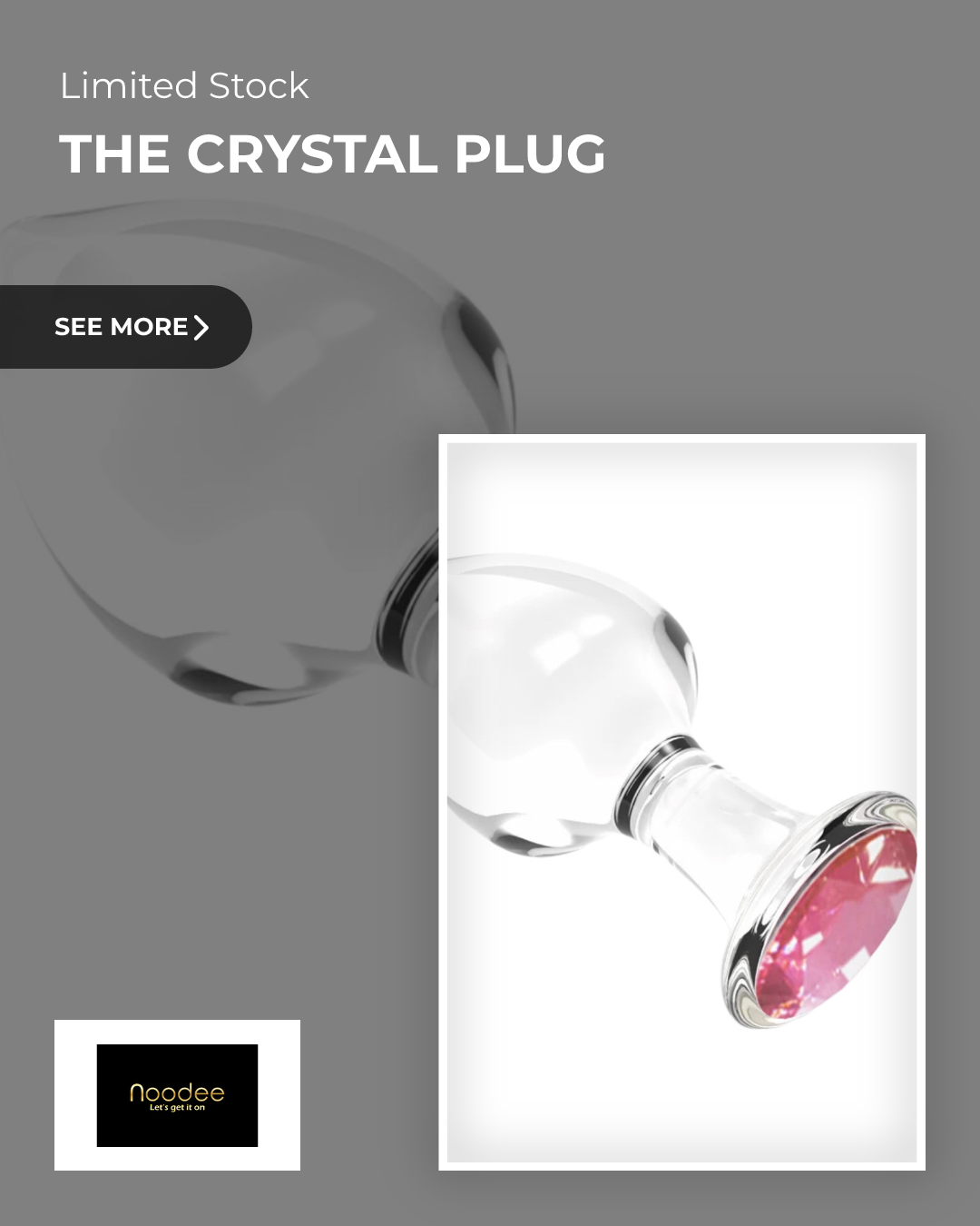 Glass Anal Plug: Pink Jewel Toy